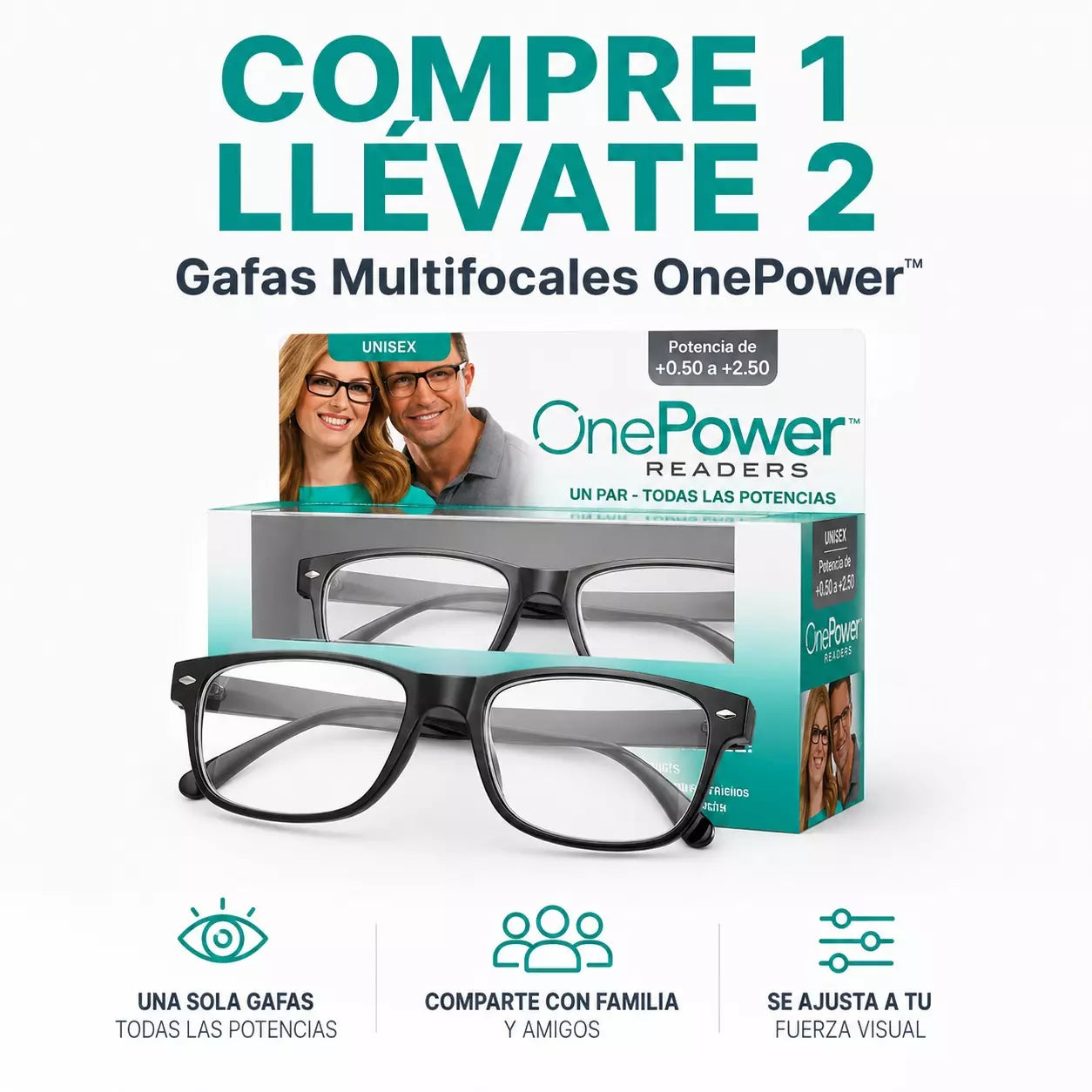 Compre 1 Llévate 2 - Gafas Multifocales Titanium OnePower™