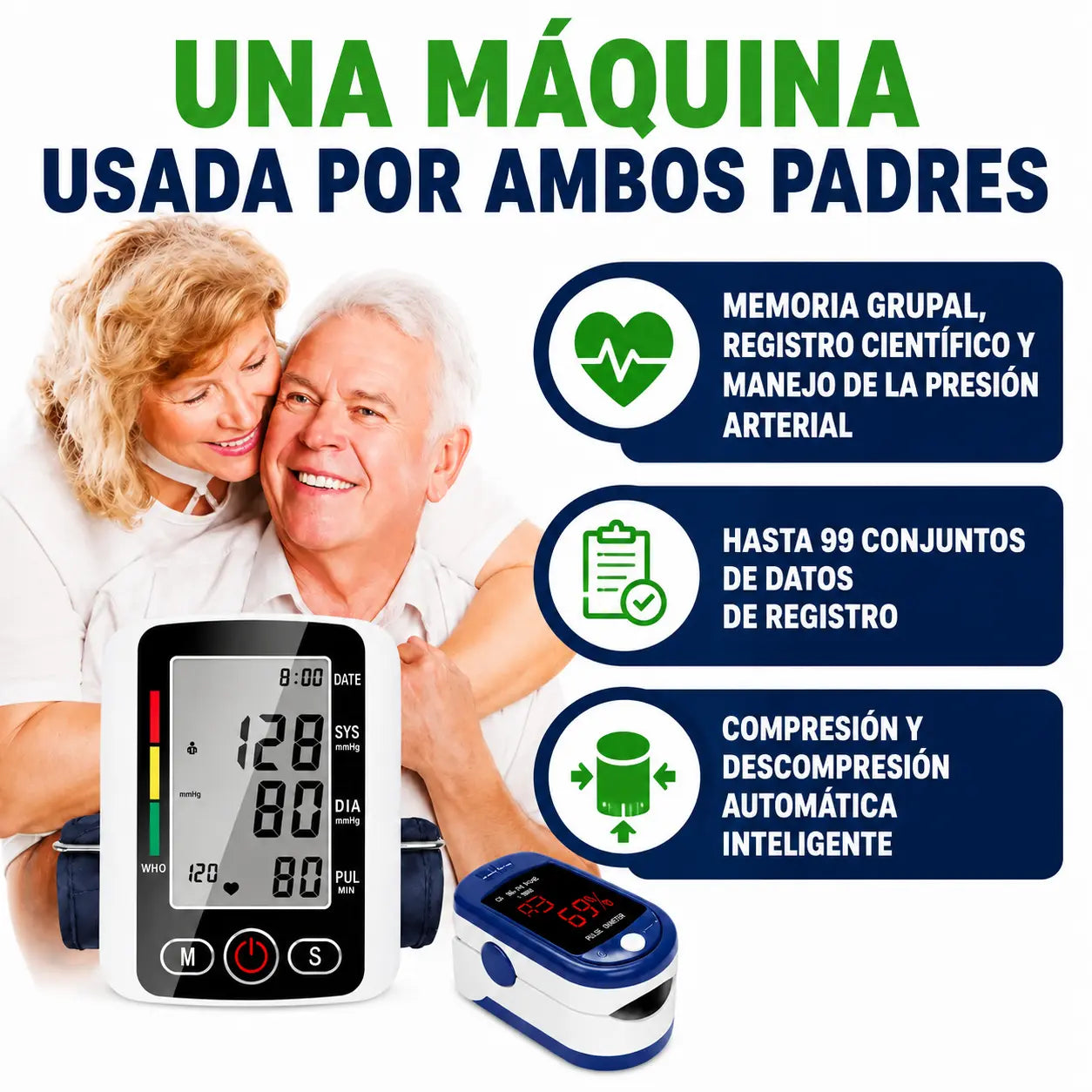 COMBO SALUD TOTAL: Oxímetro + Tensiómetro VitaSense™